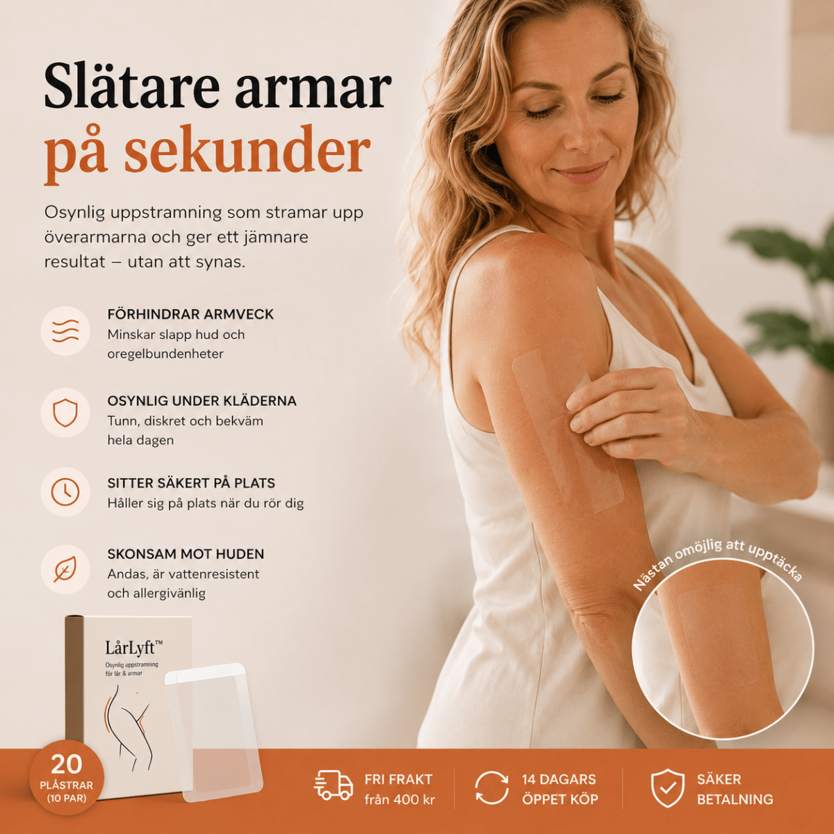 LårLyft™ – Osynlig Uppstramning för Lår & Armar - Orange Clover