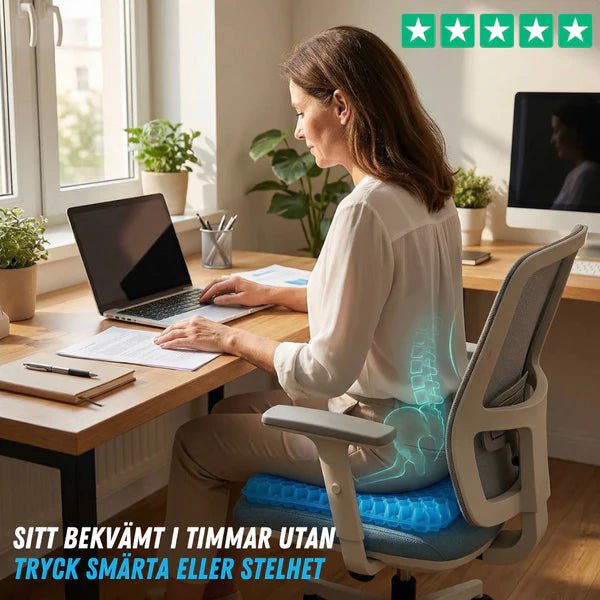 GelSit™ – Avlastande Gelkudde för Sittkomfort - Orange Clover