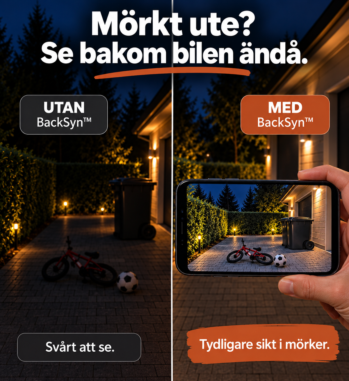BackSyn™ – Trådlös backkamera med bild direkt i mobilen