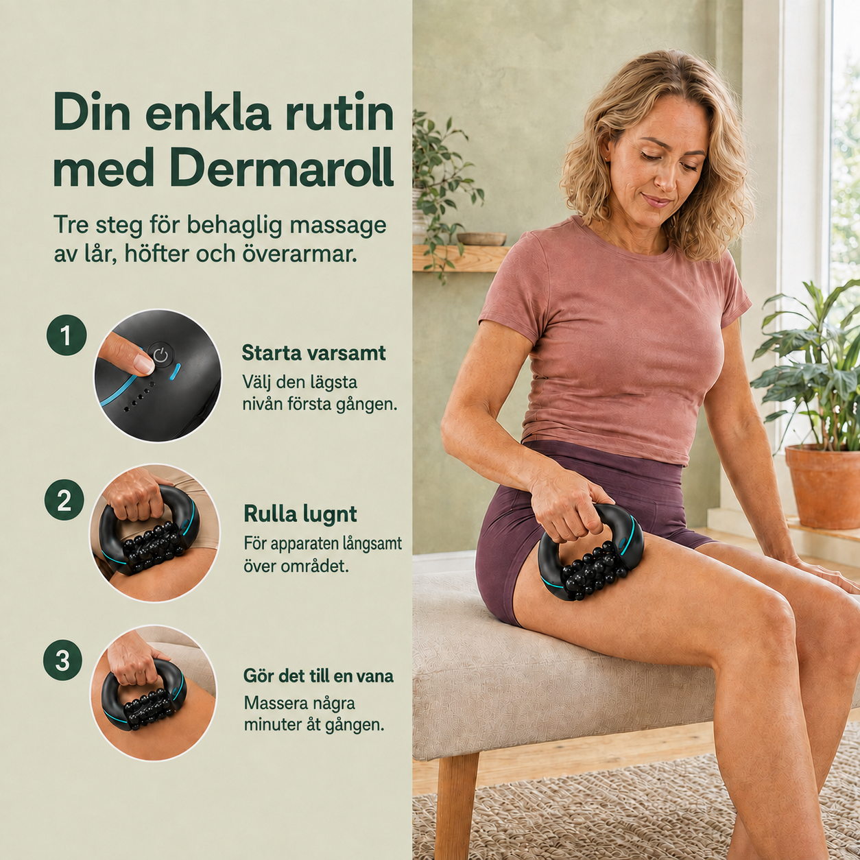 DermaRoll™ Elektrisk Massageroller för Celluliter & Muskelmassage