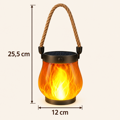 SkymningsGlöd solcellslykta med måtten 25,5 cm hög och 12 cm bred