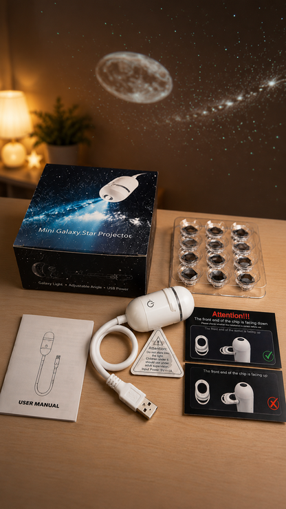 Galaxy Projektor & Nattlampa 2-i-1 (Med 12 Magiska Motiv)