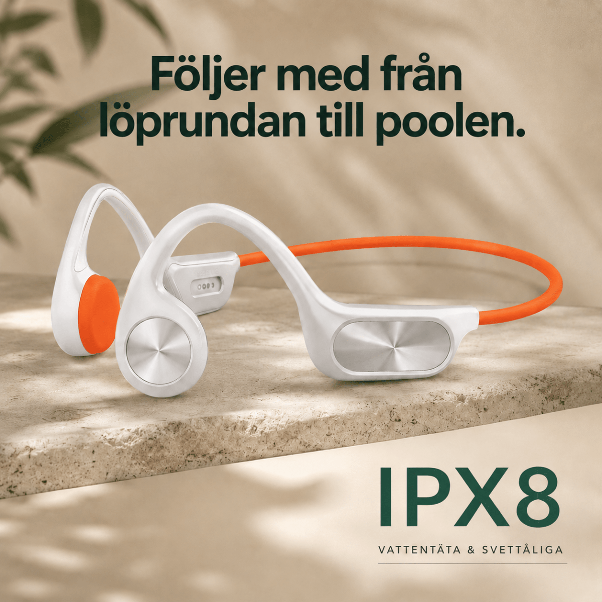 Öppna Hörlurar™ – Vattentåliga för simning, löpning & cykling - Orange Clover