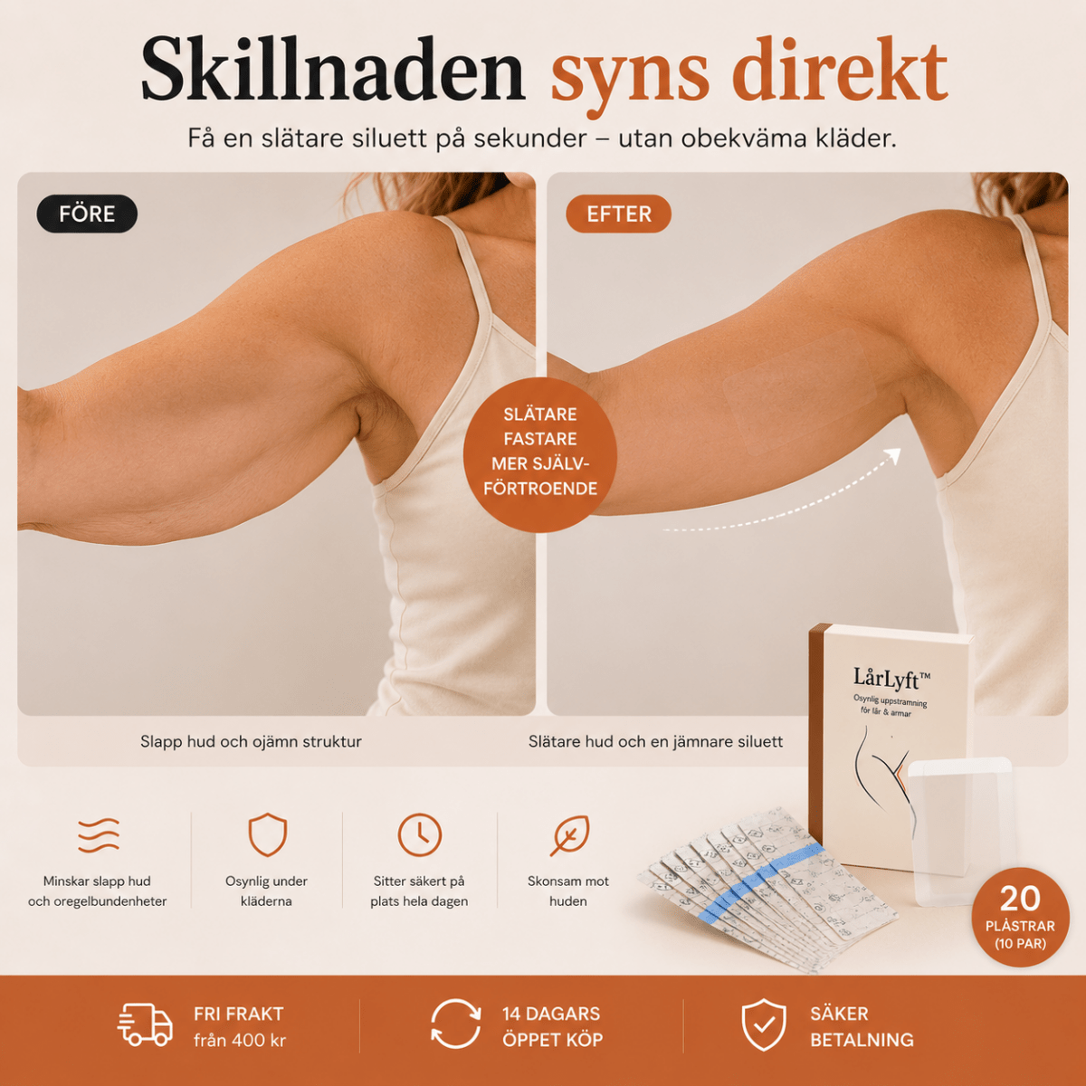 LårLyft™ – Osynlig Uppstramning för Lår & Armar - Orange Clover
