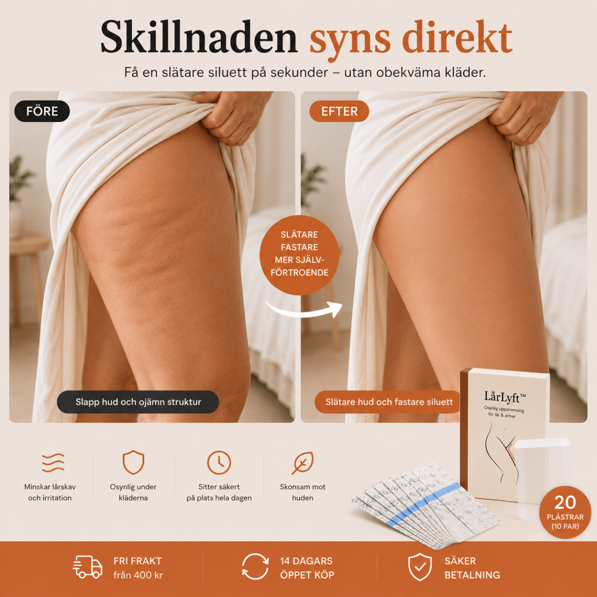 LårLyft™ – Osynlig Uppstramning för Lår & Armar - Orange Clover
