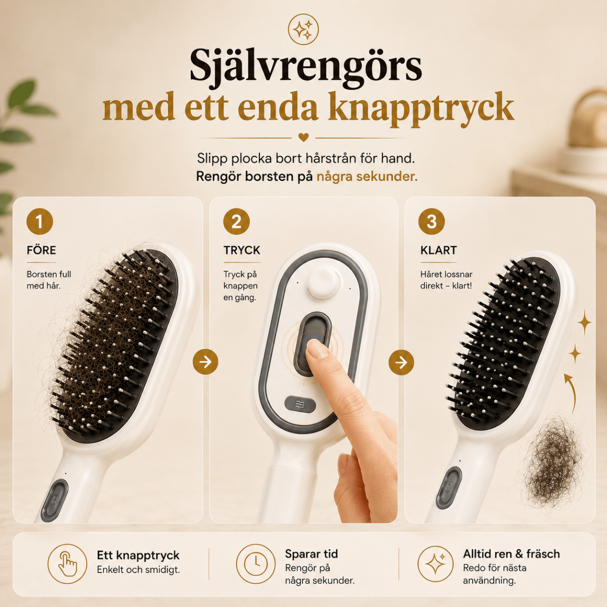 HårRo™ – Sladdlös Sprayborste med Avslappnande Hårbottenmassage - Orange Clover