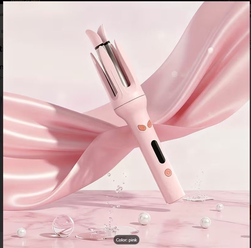 Automatisk locktång i lila färg med dekorativ bakgrund